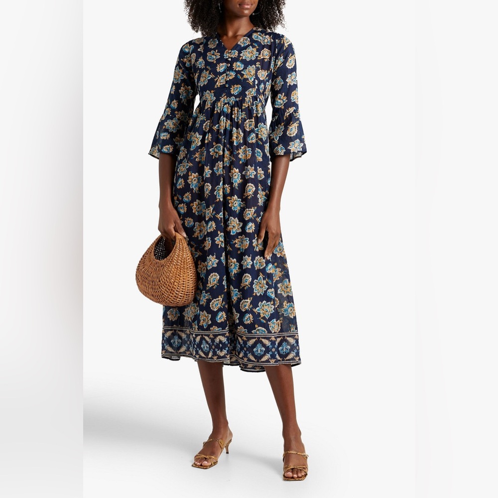 Belize Carter floral-print cotton-gauze midi dress